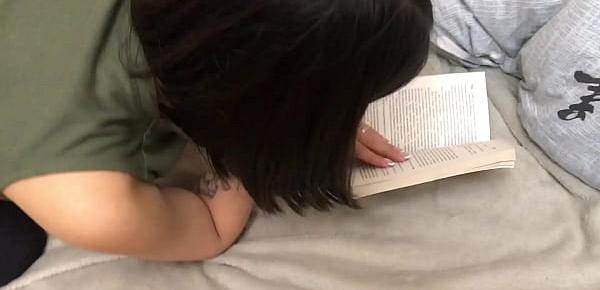  My stepsister is reading her new book while I fuck her.